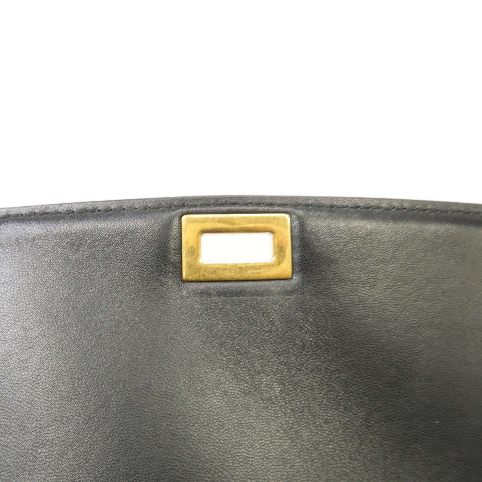 CELINE 牛皮皮革Classic Box Shoulder Bag金扣肩背袋黑色