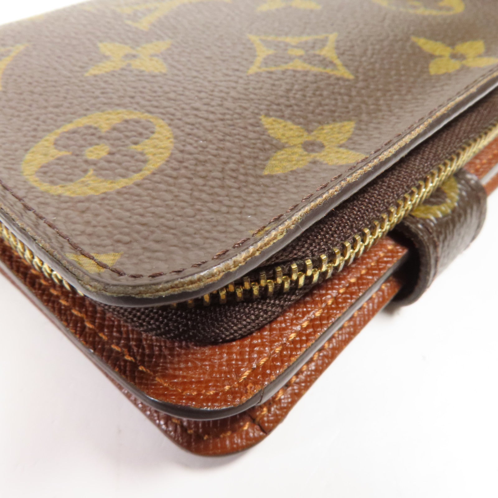 LOUIS VUITTON Monogram Compact Zip Wallet金扣錢包
