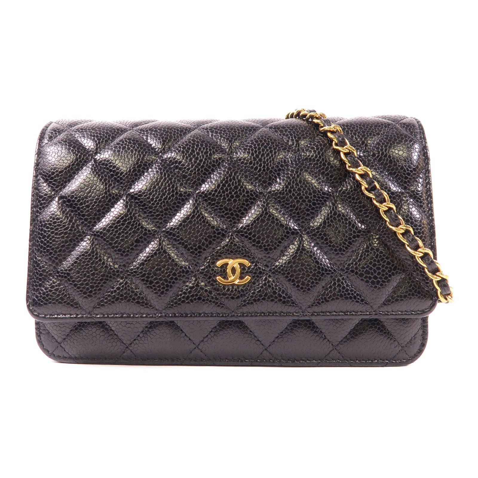 CHANEL 牛皮皮革WOC Wallet On Chain金扣鏈帶肩背袋