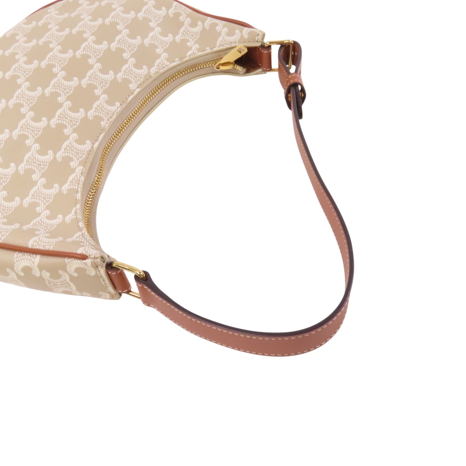 CELINE Trionphe塗層帆布Aca Medium Bag金扣肩背袋