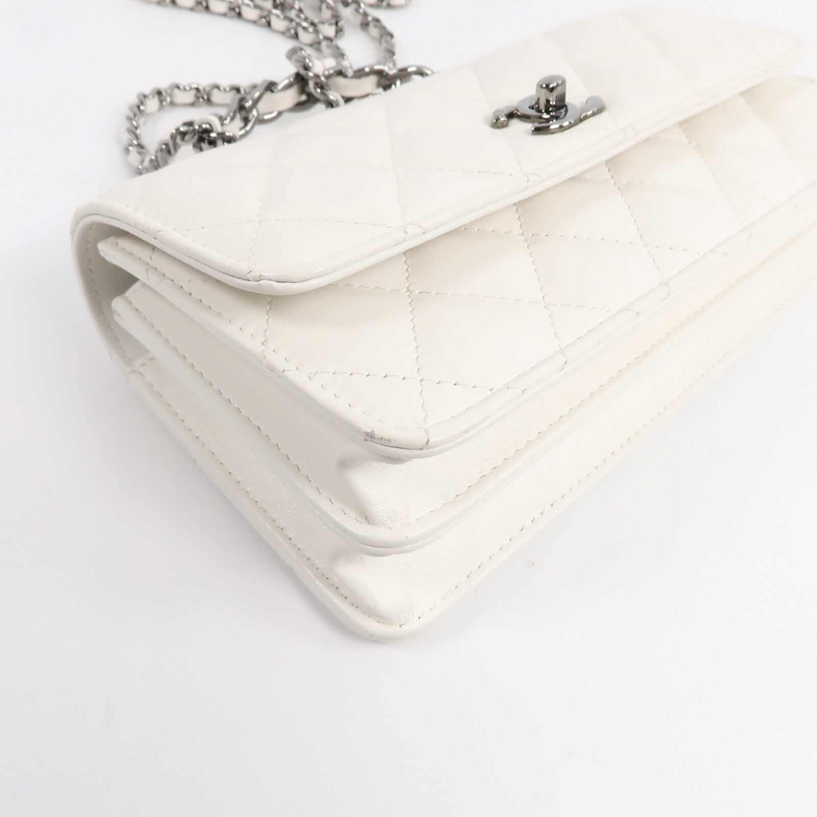 CHANEL 牛皮皮革Top Handle Flap Bag鏈帶手挽肩背兩用袋