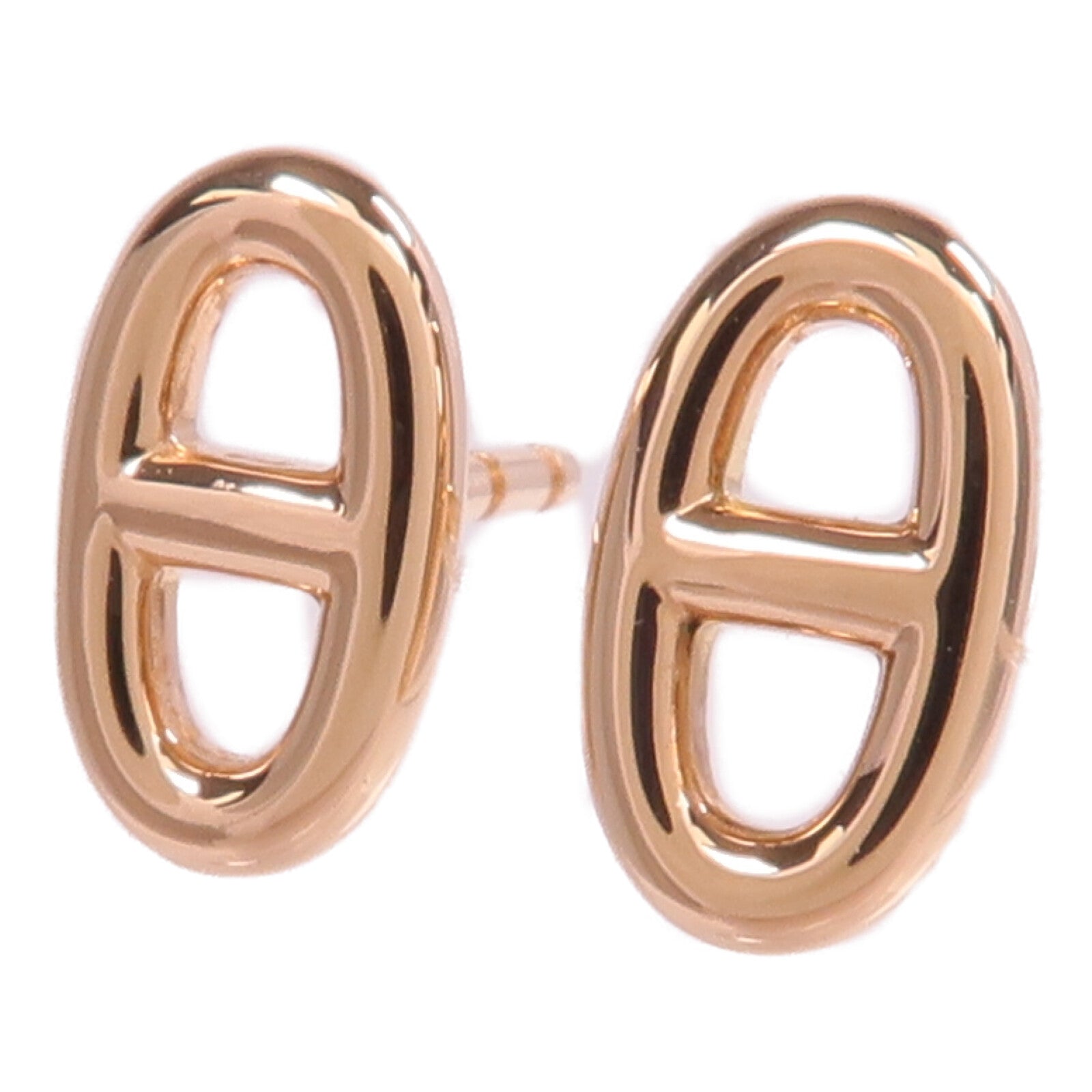 HERMES 18K玫瑰金Chaine d'Ancre Earrings耳環