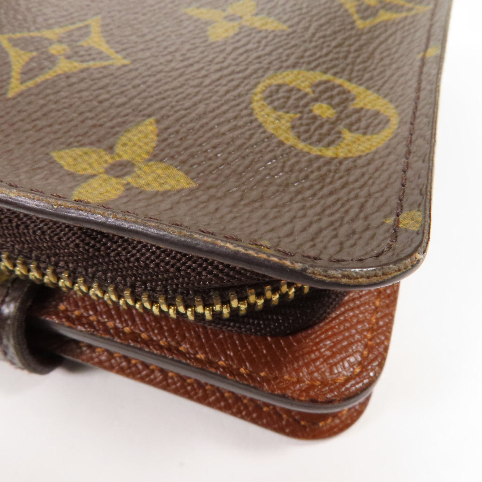 LOUIS VUITTON Monogram Compact Zip Wallet金扣錢包