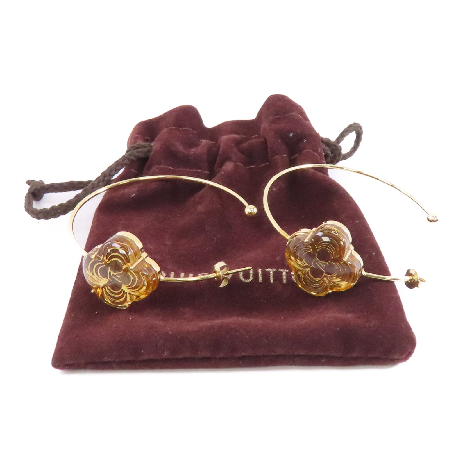 LOUIS VUITTON 金屬Earrings耳環金色/米色