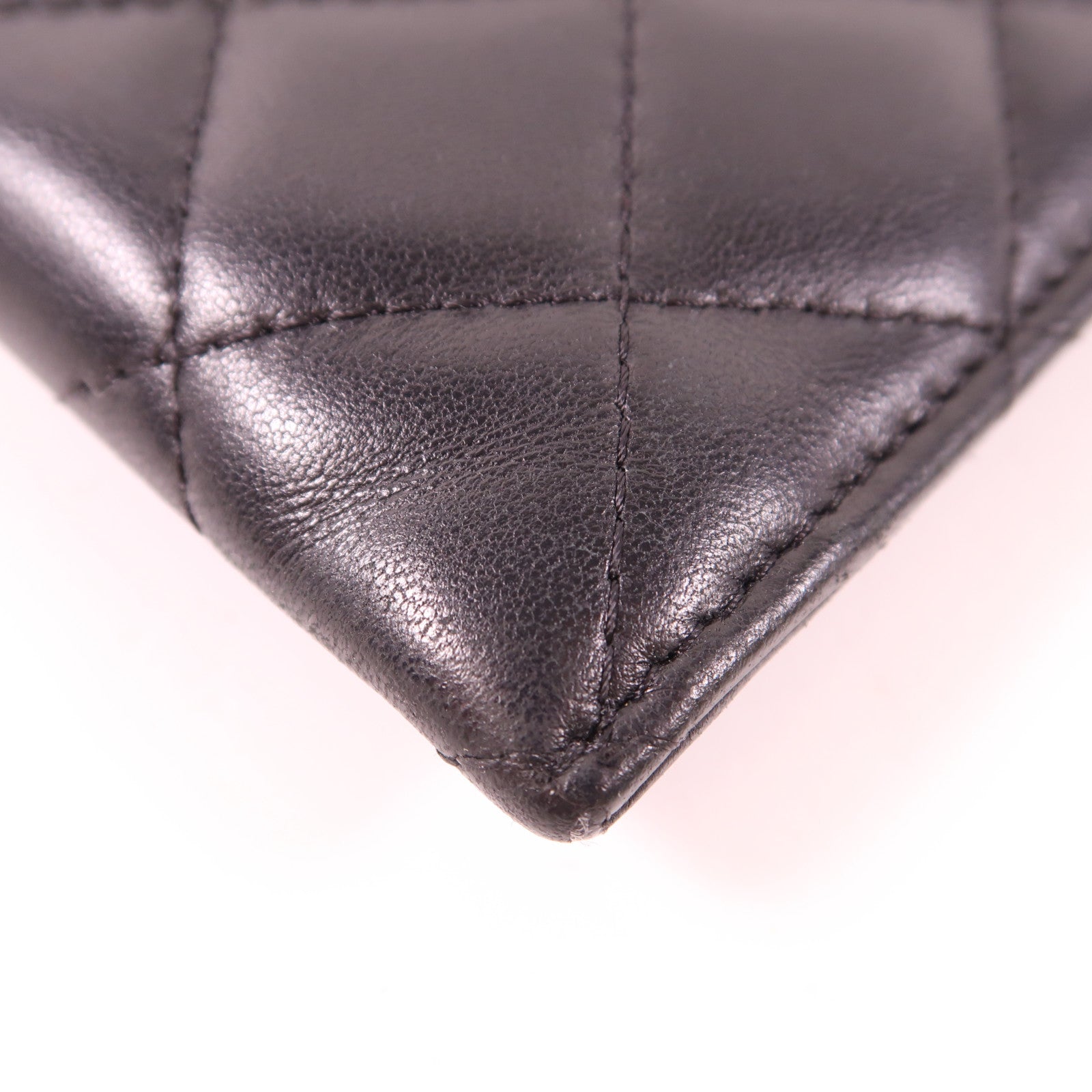 CHANEL 羊皮皮革Long Wallet銀扣長錢包