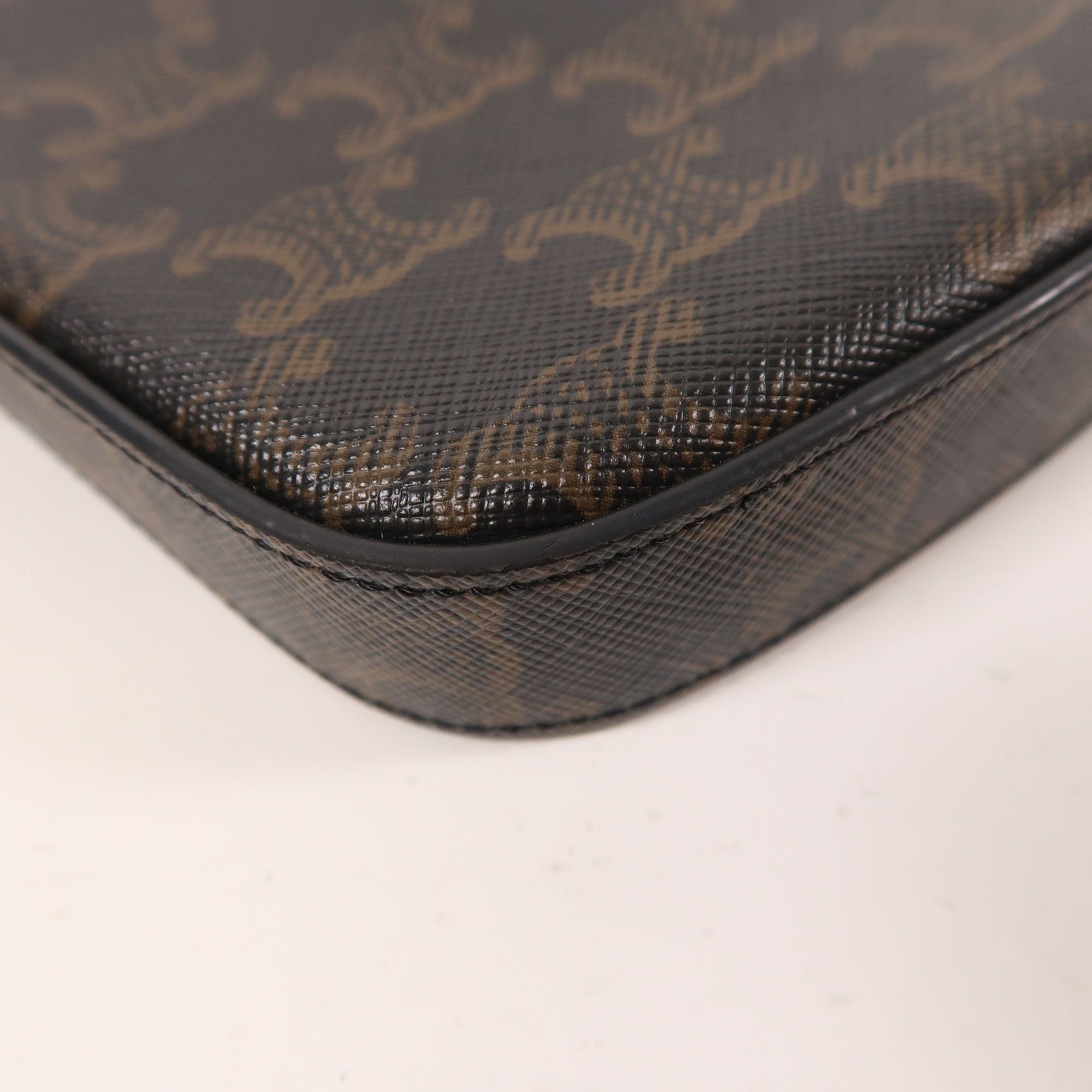 CELINE 塗層帆布Croque金扣肩背袋