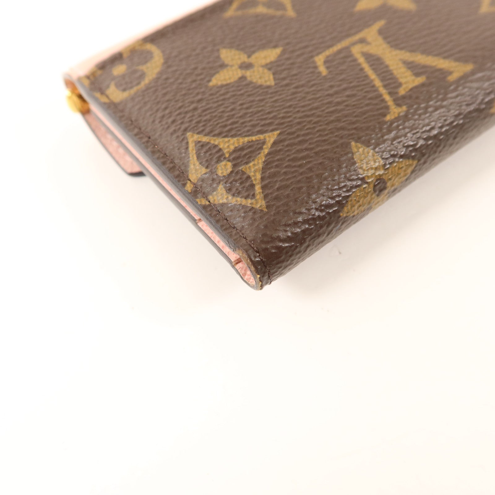 LOUIS VUITTON Monogram/牛皮皮革Zoe Wallet金扣錢包