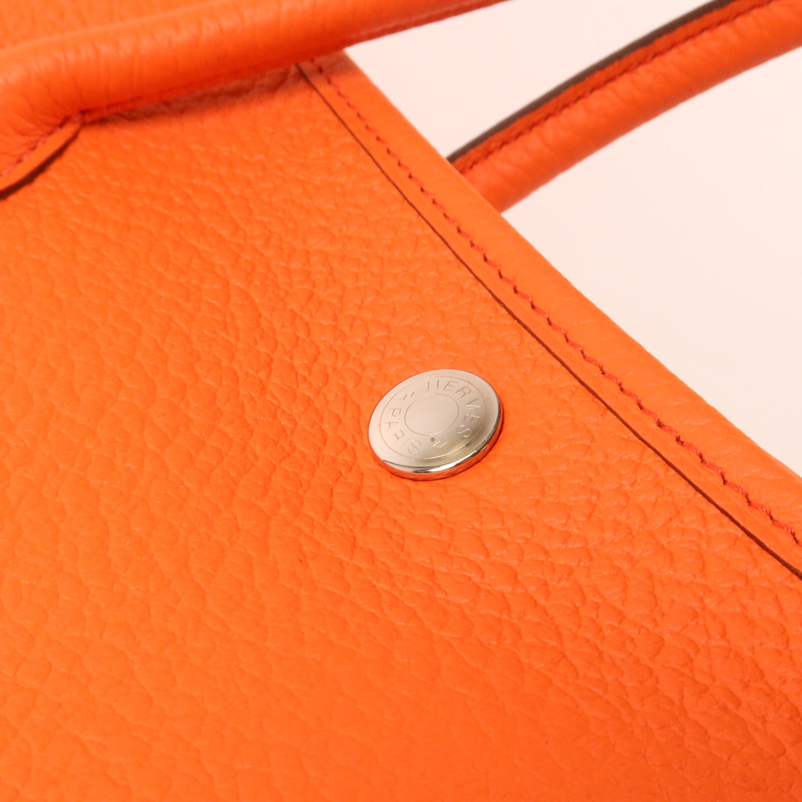 HERMES Negonda皮革Garden Party PM手挽袋Orange