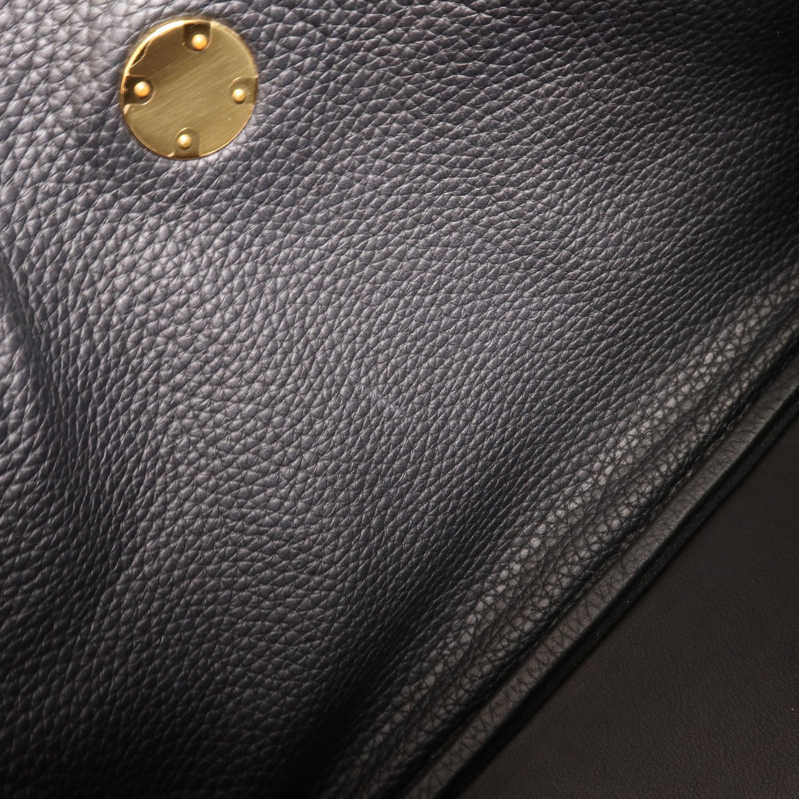 HERMES Clemence皮革Lindy 30金扣手挽肩背兩用袋Noir