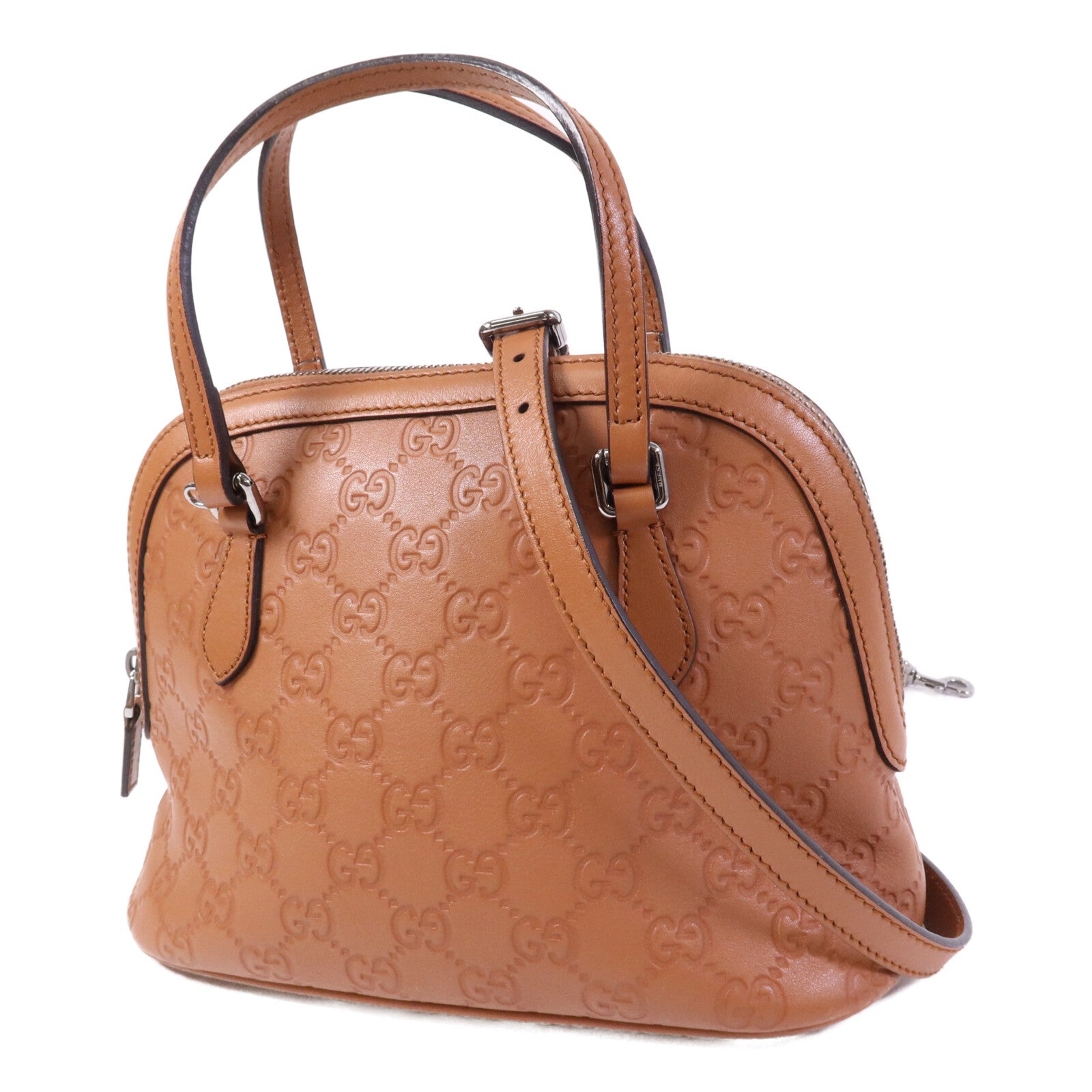 GUCCI 牛皮皮革Shoulder Bag銀扣肩背袋
