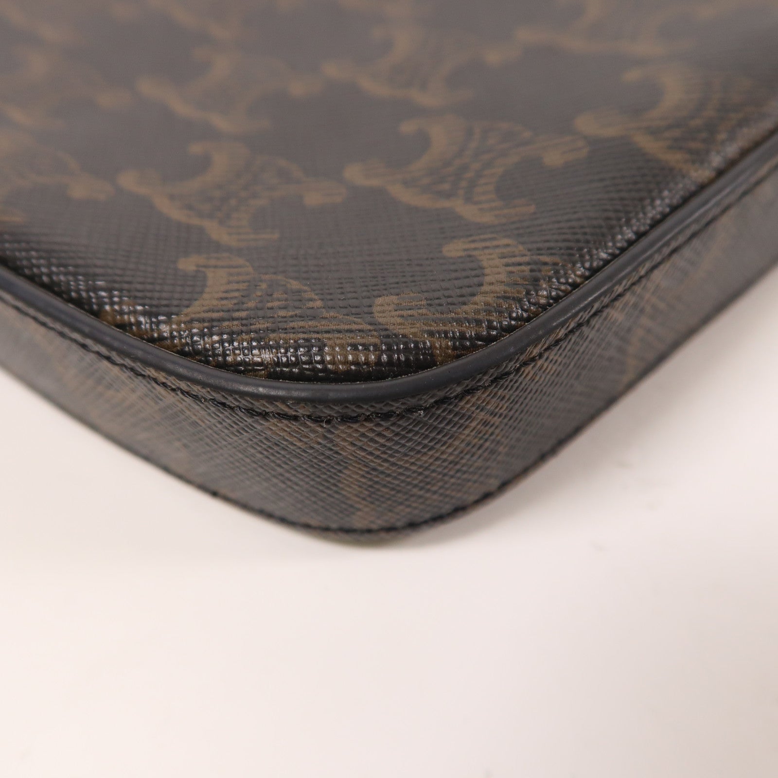CELINE 塗層帆布Croque金扣肩背袋