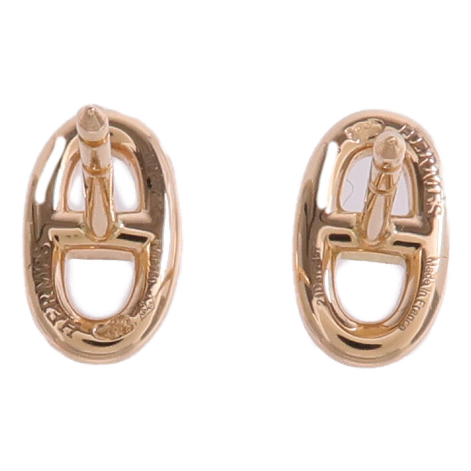 HERMES 18K玫瑰金Chaine d'Ancre Earrings耳環