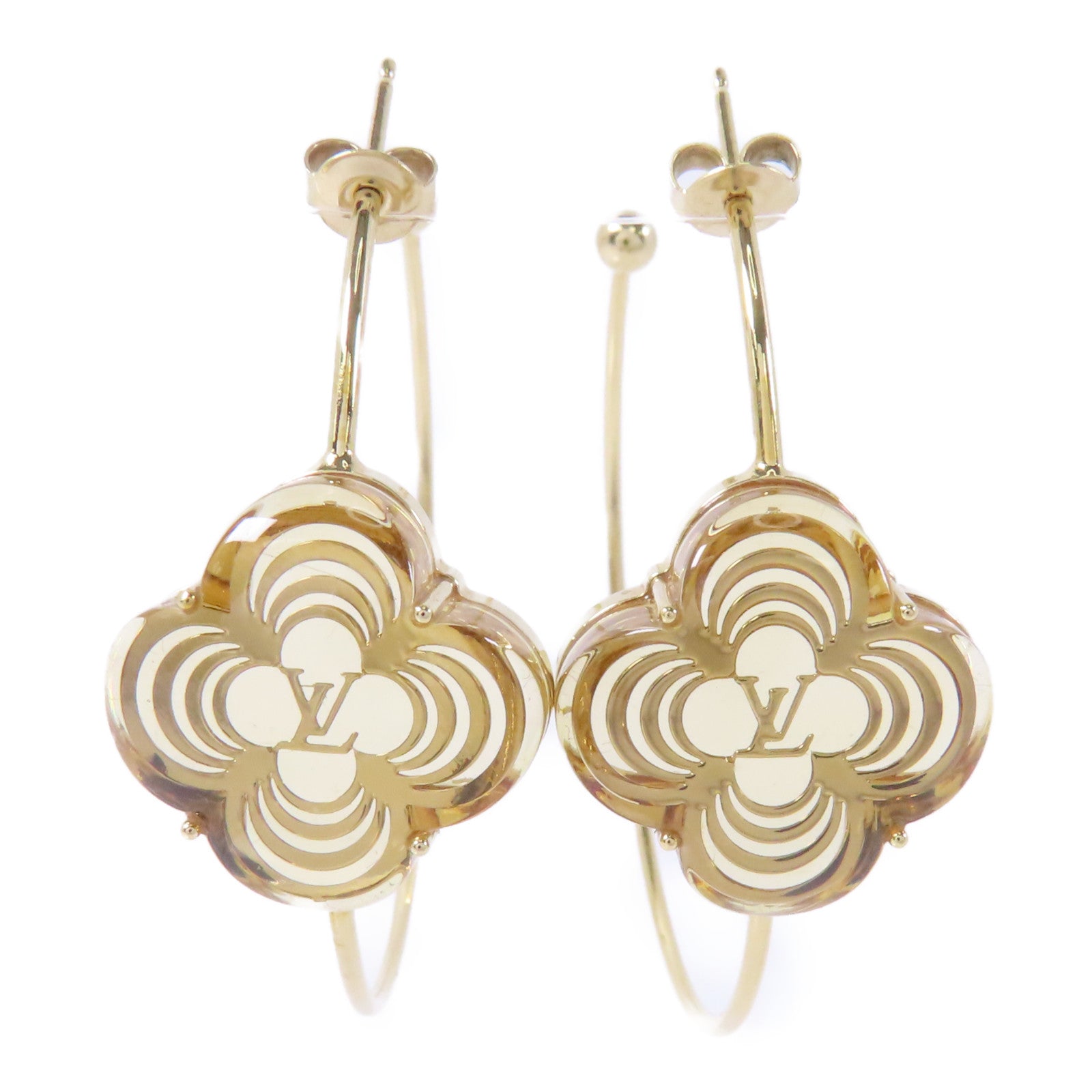 LOUIS VUITTON 金屬Earrings耳環金色/米色