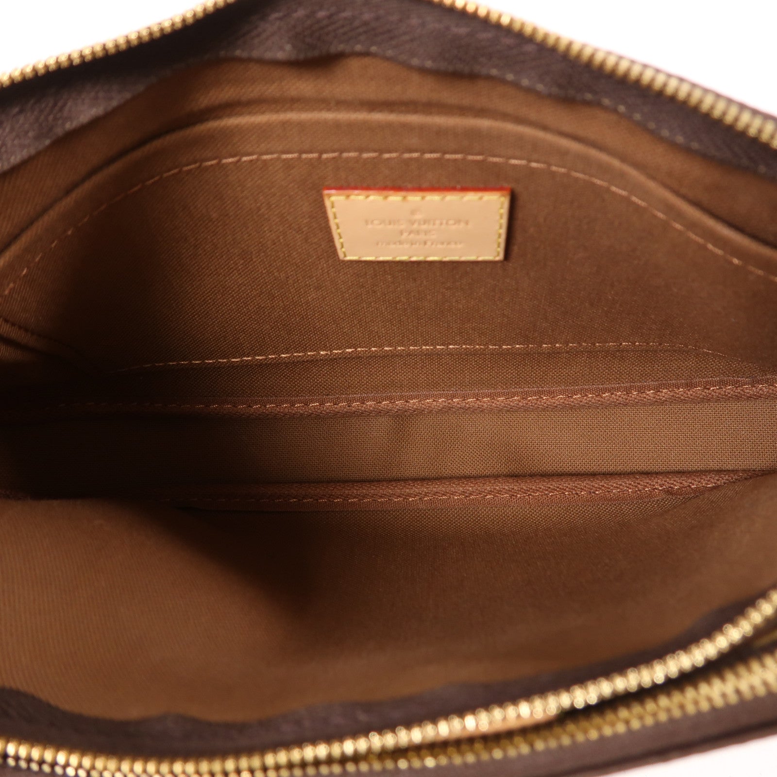 LOUIS VUITTON Monogram Multi Pochette Accessoires金扣手挽肩背兩用袋棕色
