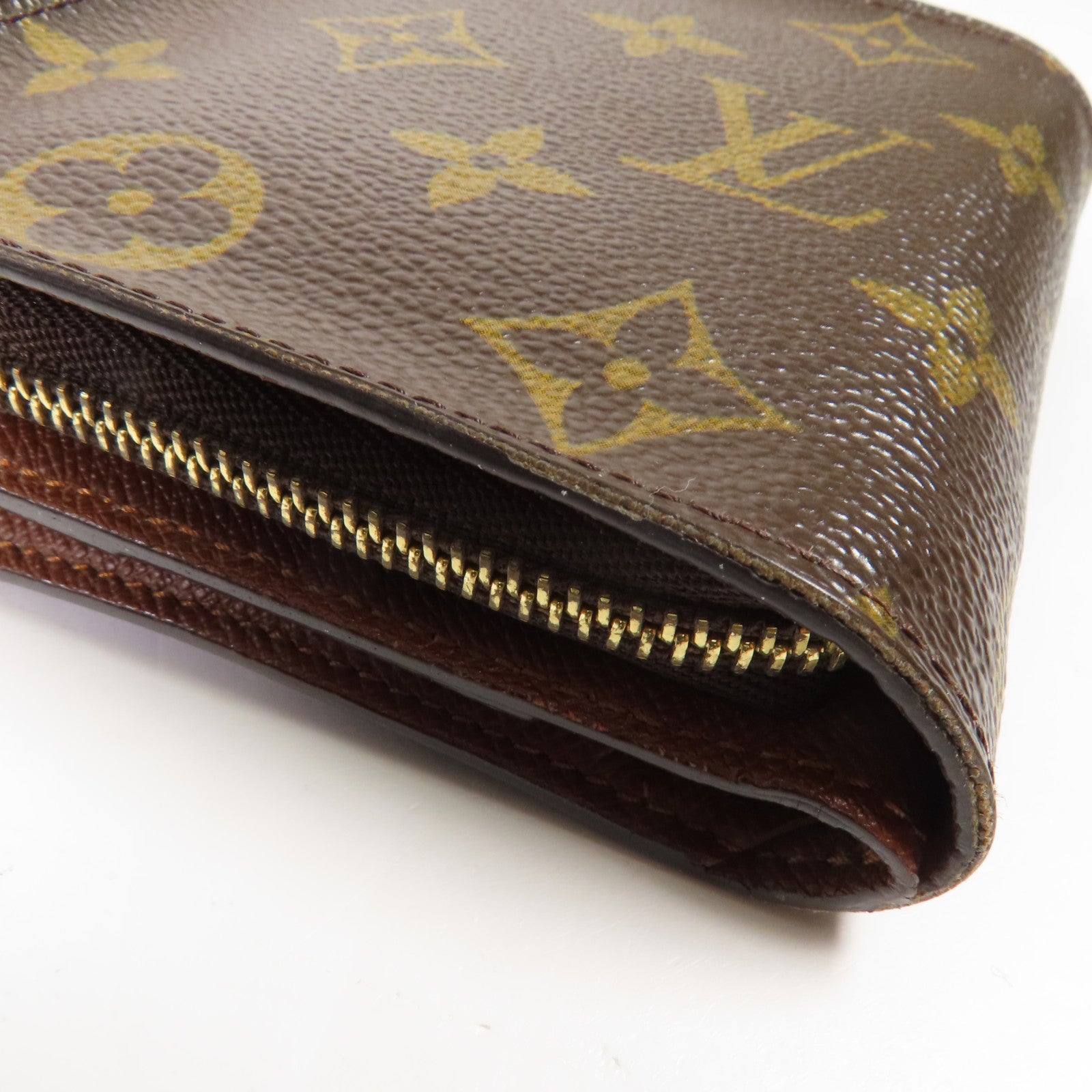 LOUIS VUITTON Monogram Compact Zip Wallet金扣錢包