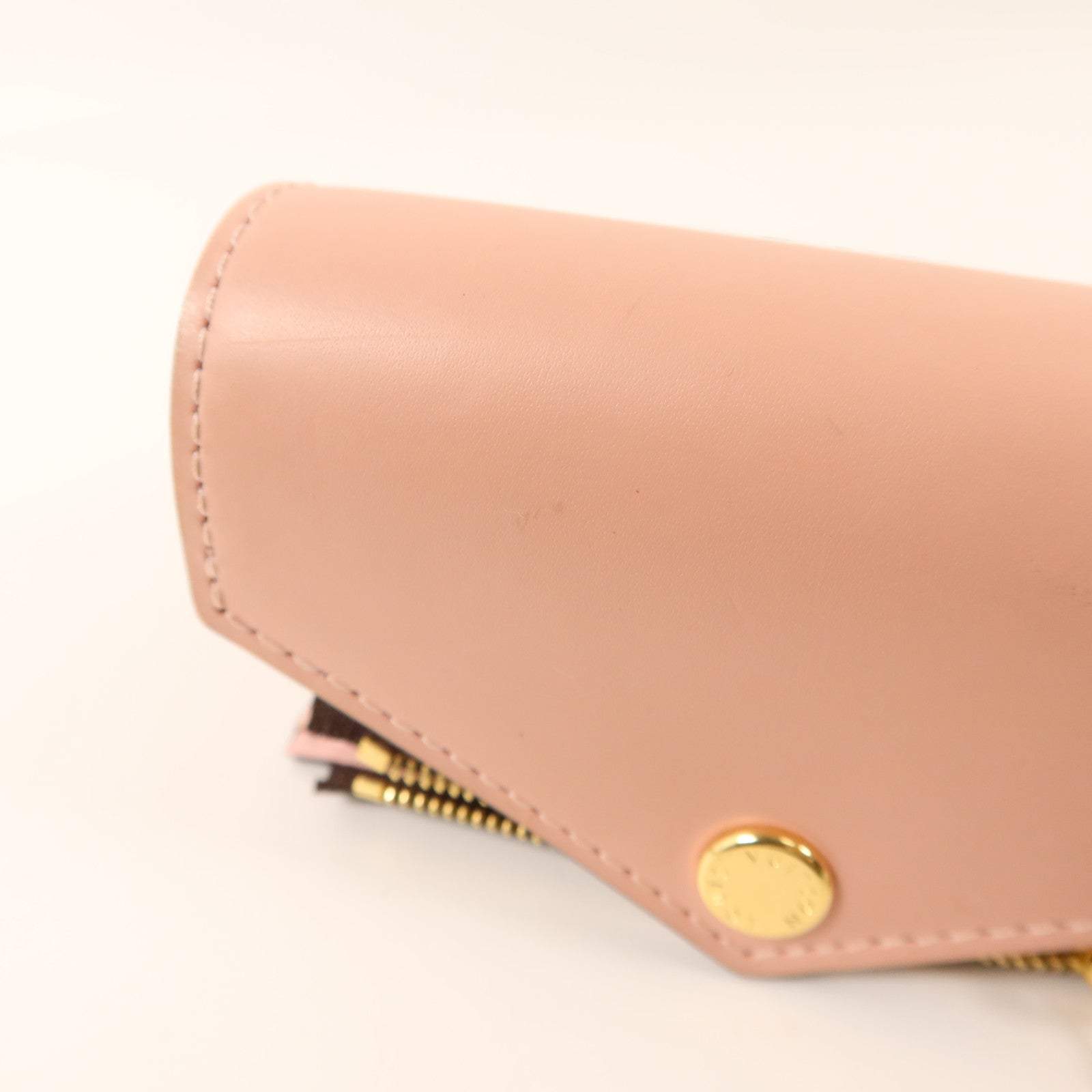 LOUIS VUITTON Monogram/牛皮皮革Zoe Wallet金扣錢包