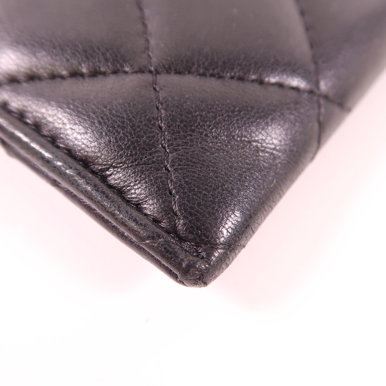 CHANEL 羊皮皮革Long Wallet銀扣長錢包