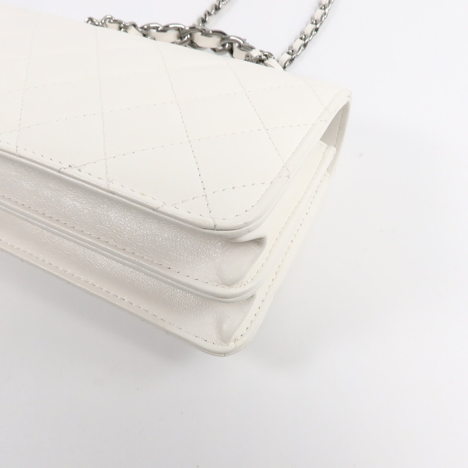 CHANEL 牛皮皮革Top Handle Flap Bag鏈帶手挽肩背兩用袋