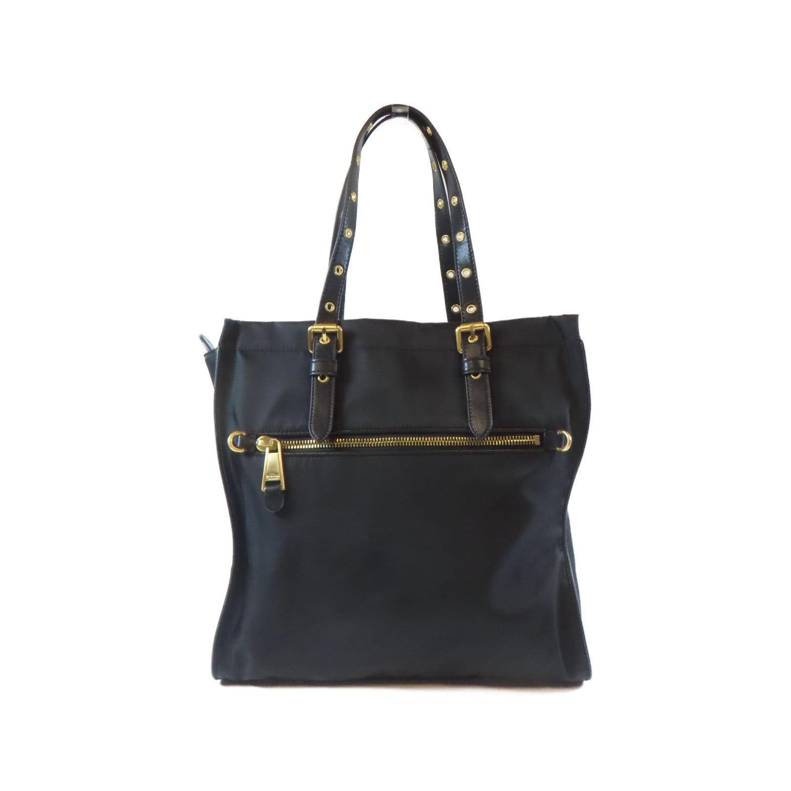 MOSCHINO 尼龍2 Way Bag金扣手挽肩背兩用袋黑色