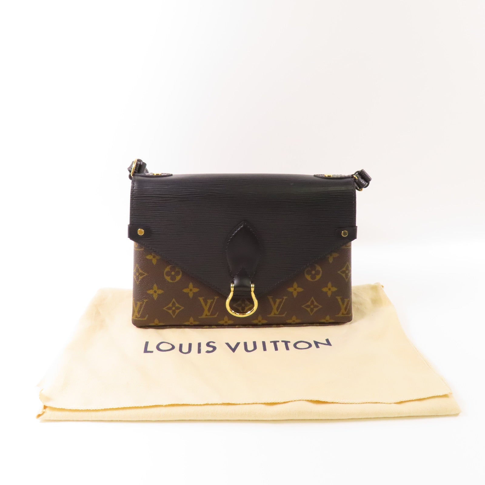 LOUIS VUITTON Monogram/Epi Saint Michel金扣肩背袋
