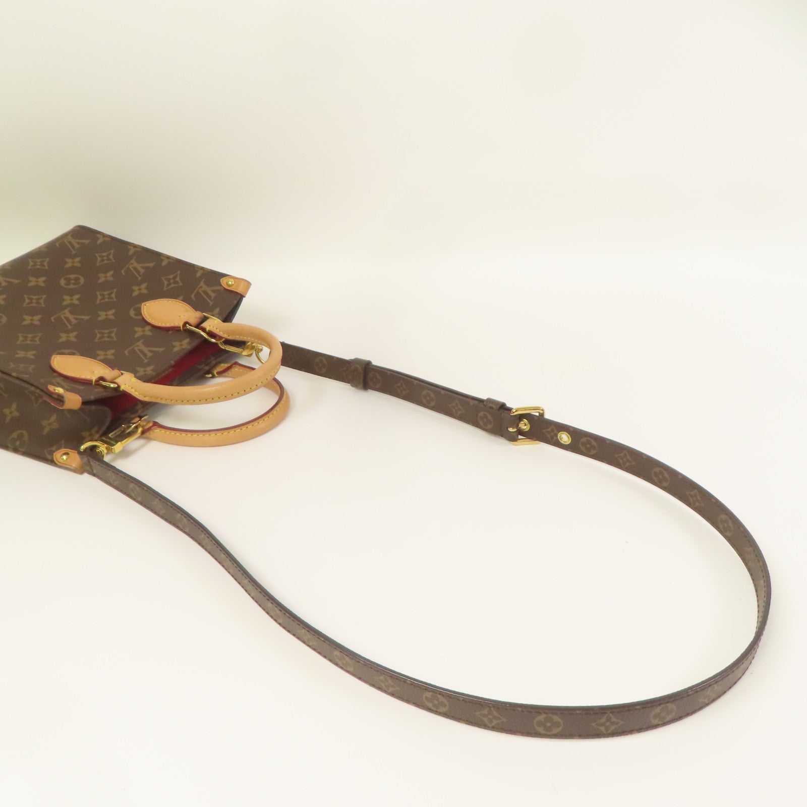 LOUIS VUITTON LV GHW Sac Plat BB 2 Way Shoulder Bag M46265 Monogram Brown