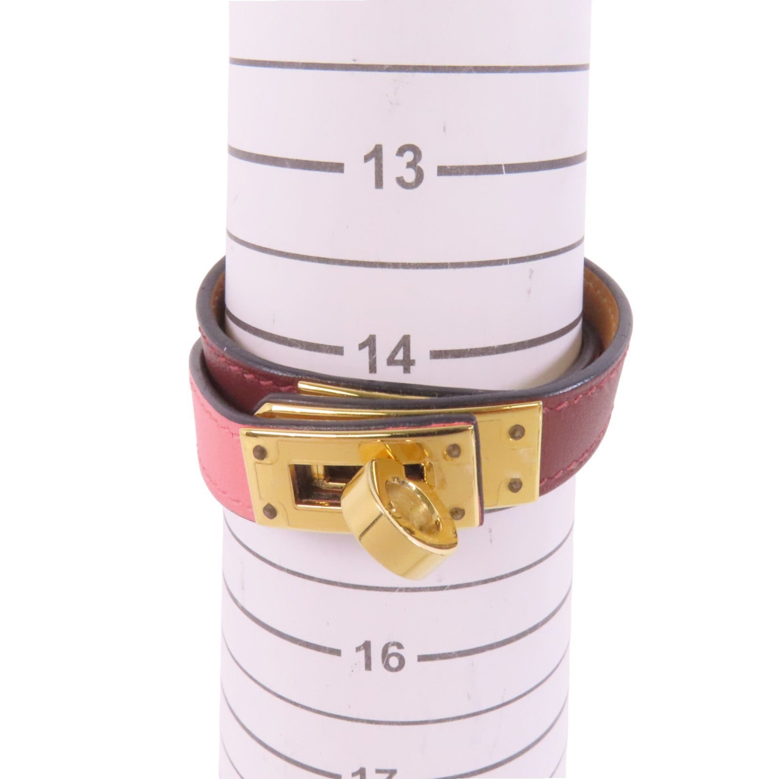 HERMES Swift皮革Double Tour Bracelet金扣手鏈