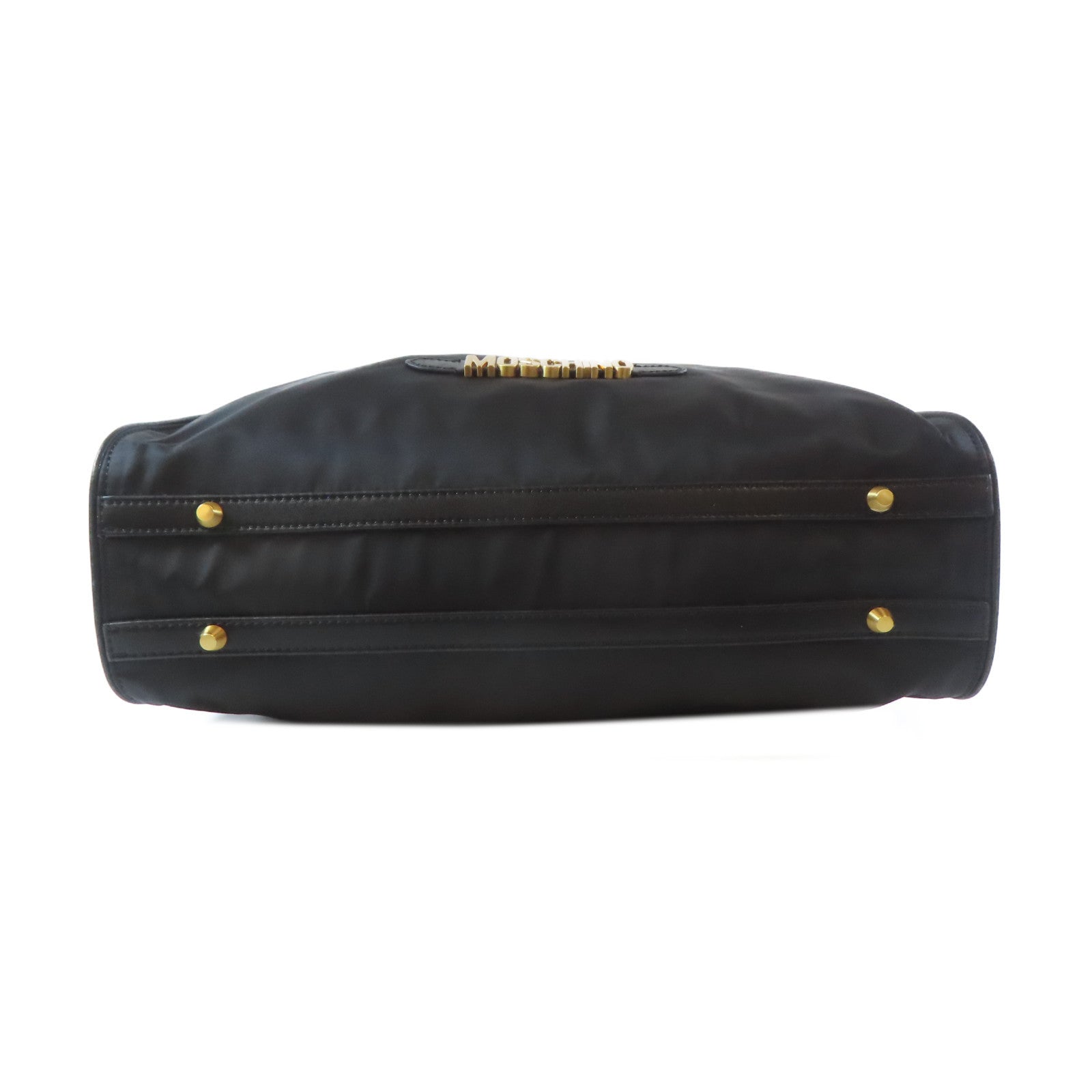 MOSCHINO 尼龍2 Way Bag金扣手挽肩背兩用袋黑色