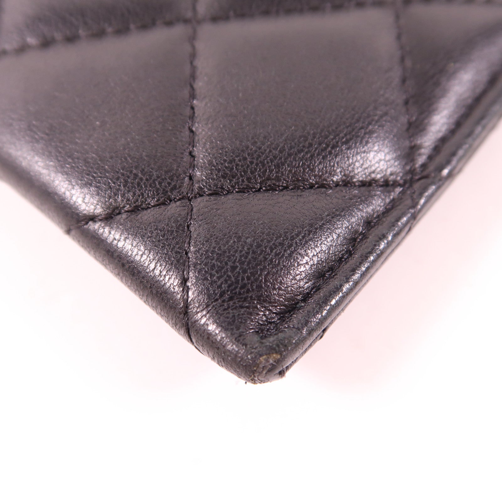 CHANEL 羊皮皮革Long Wallet銀扣長錢包