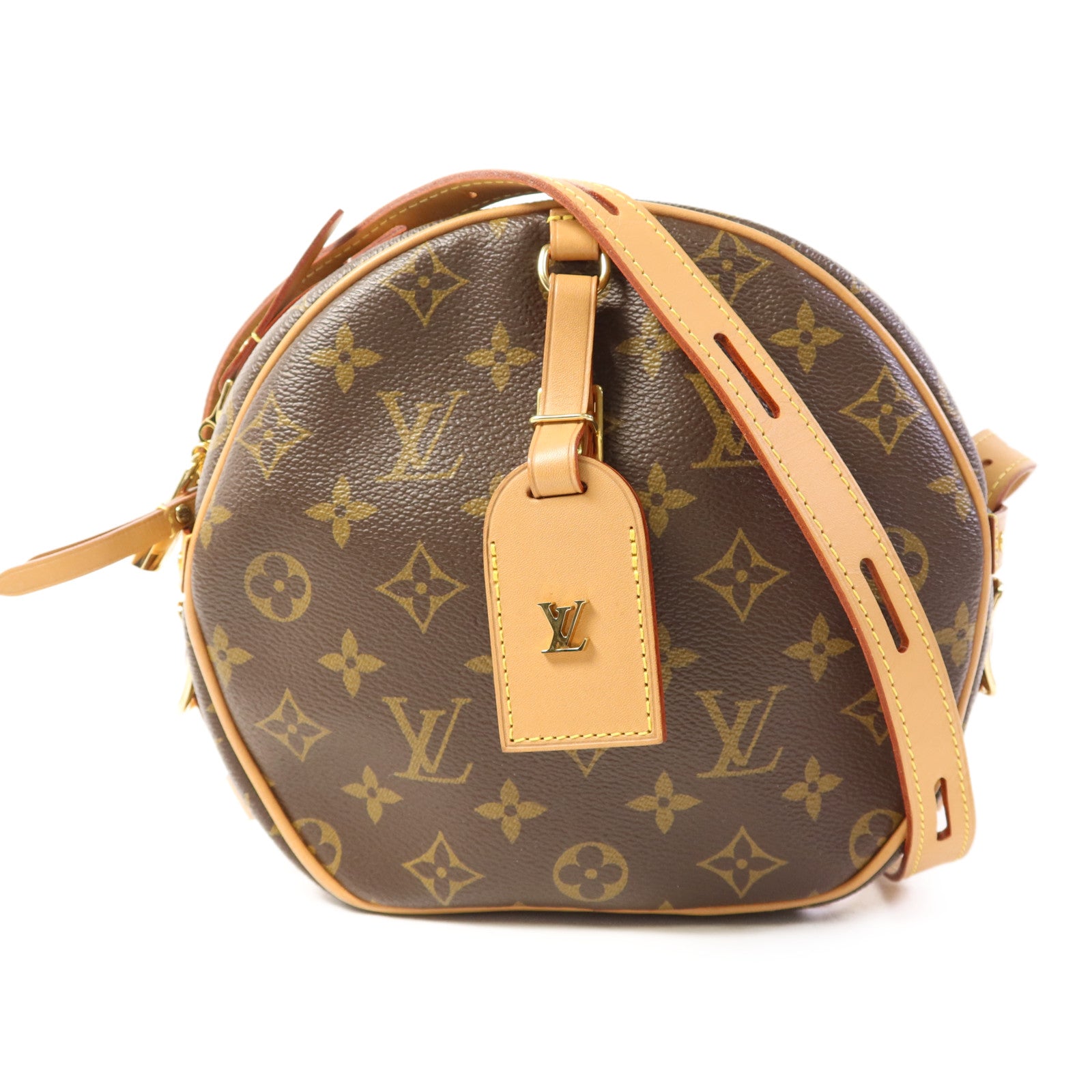 LOUIS VUITTON Monogram Boite Chapeau Souple金扣肩背袋棕色