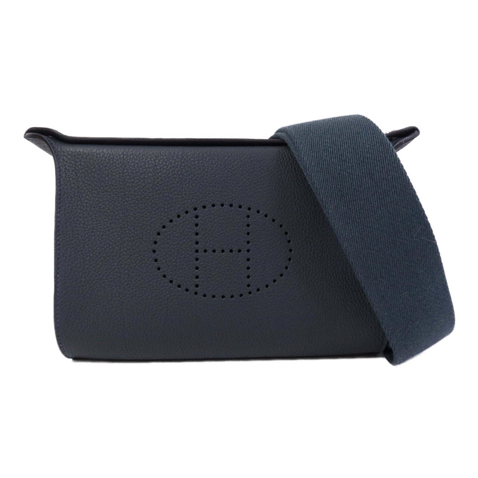 HERMES Togo皮革Videpoches Bag銀扣肩背袋Vert Cyprès