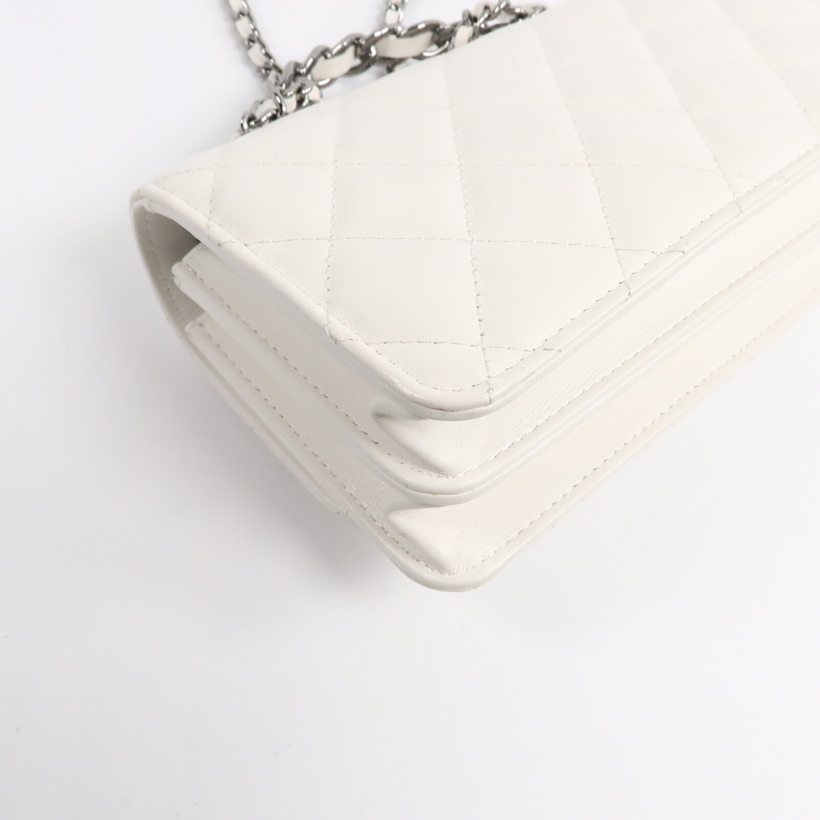 CHANEL 牛皮皮革Top Handle Flap Bag鏈帶手挽肩背兩用袋