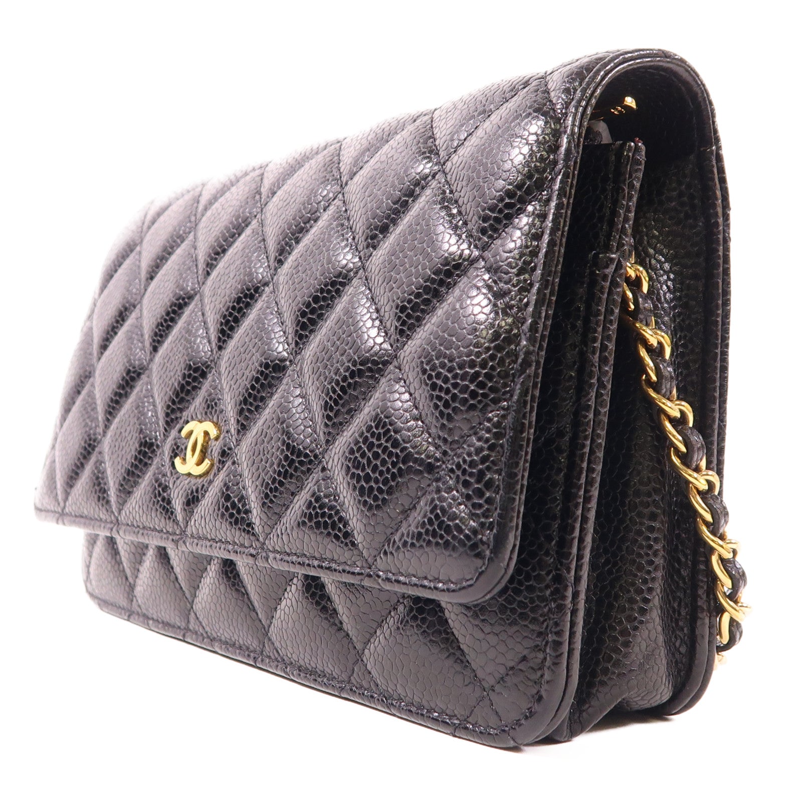 CHANEL 牛皮皮革WOC Wallet On Chain金扣鏈帶肩背袋