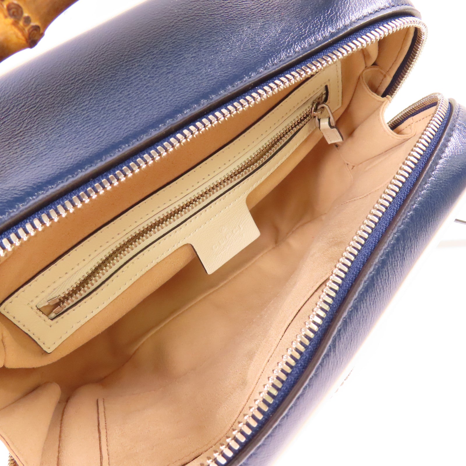 GUCCI GG SHW GG Marmont 2 Way Shoulder Hand Bag 602270 Calfskin Leather Navy