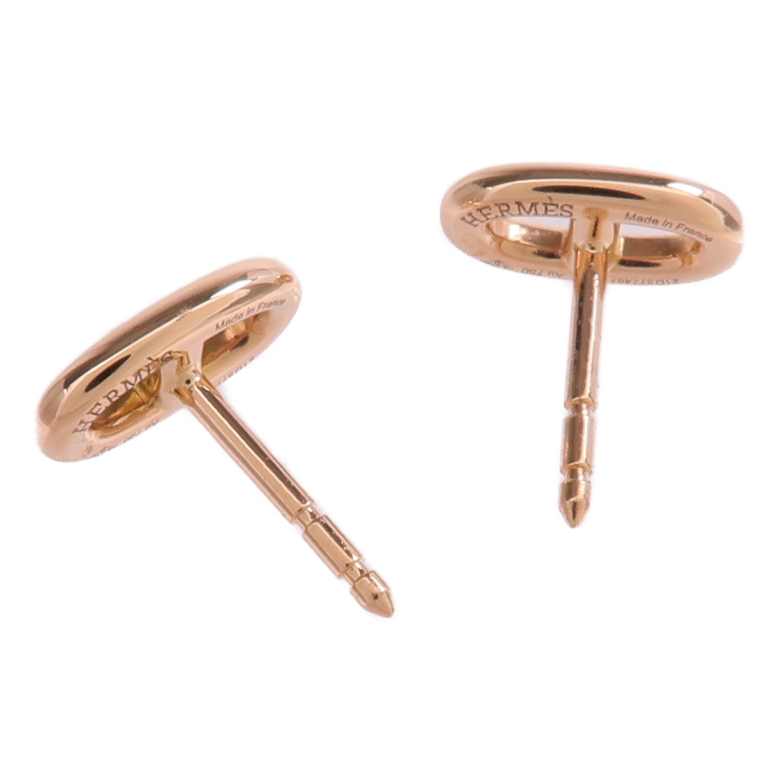 HERMES 18K玫瑰金Chaine d'Ancre Earrings耳環