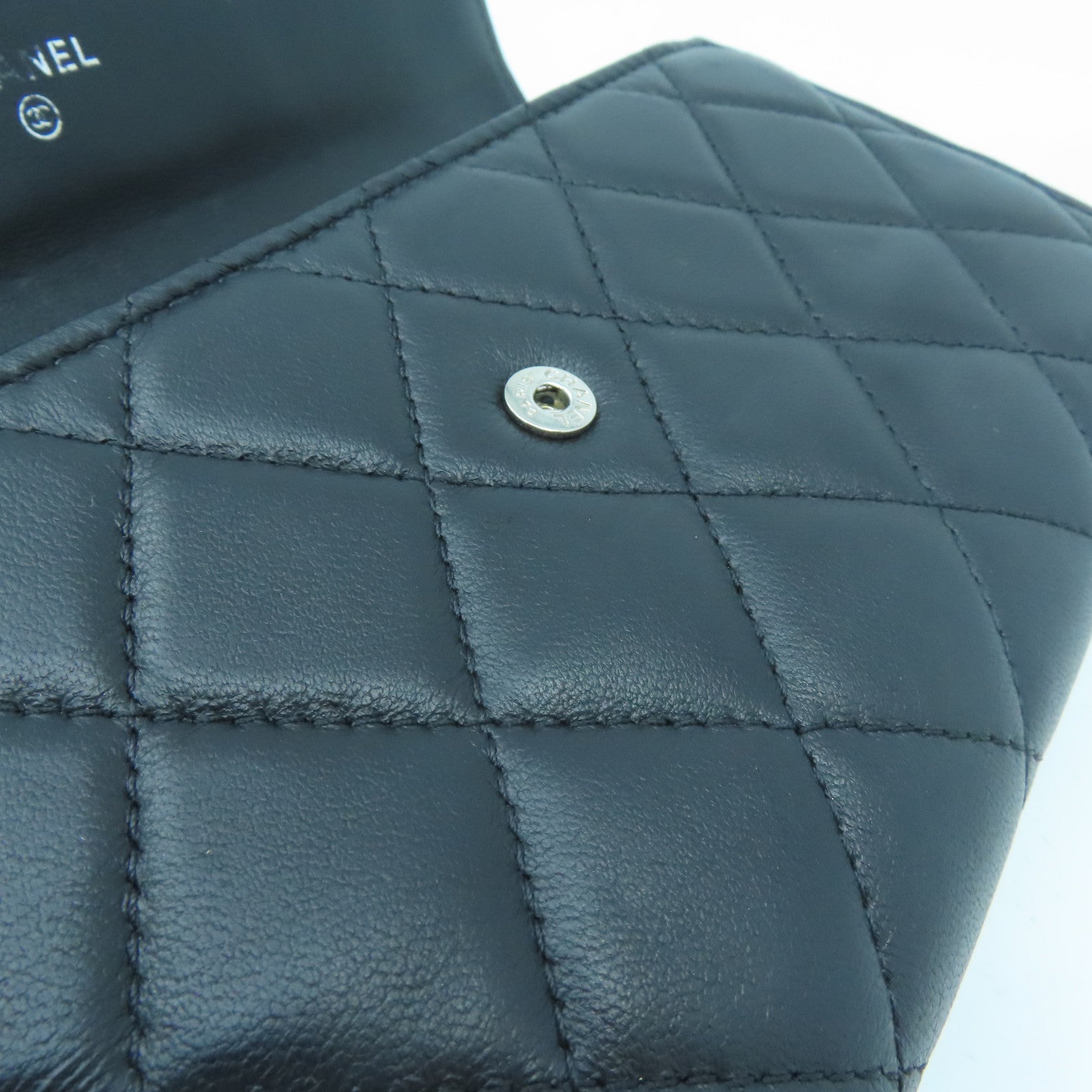 CHANEL 【激減優惠】菱格羊皮皮革Long Wallet銀扣長錢包黑色