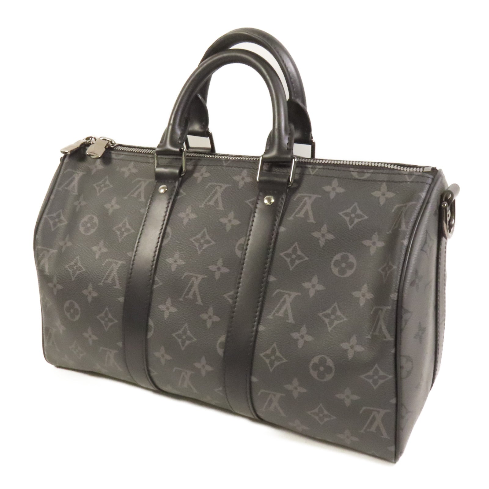 LOUIS VUITTON Monogram Eclipse Keepall Bandouliere 35手挽肩背兩用袋