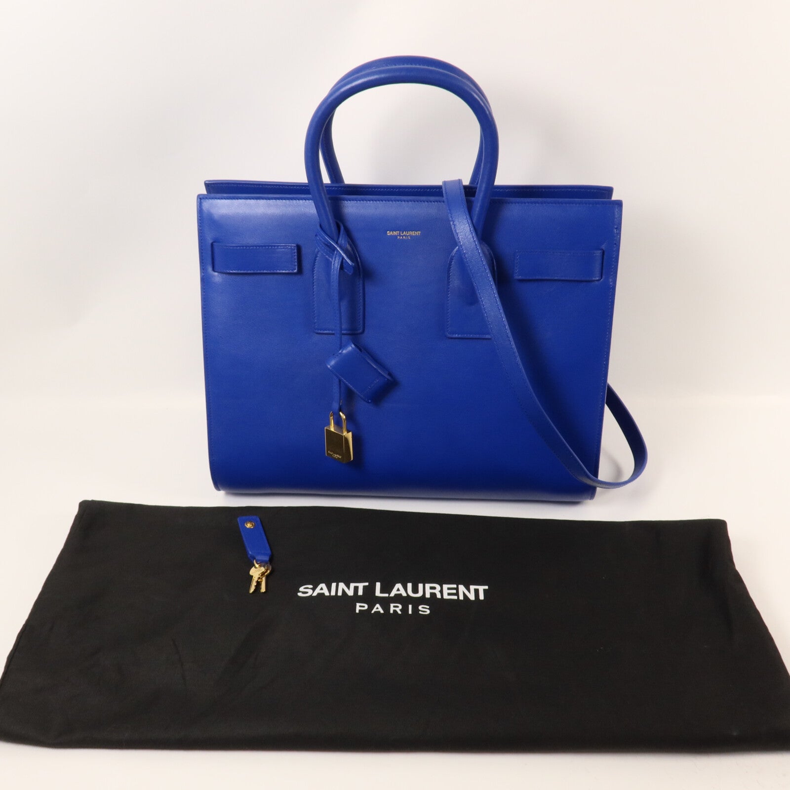 SAINT LAURENT 牛皮皮革Sac De Jour手挽肩背兩用袋