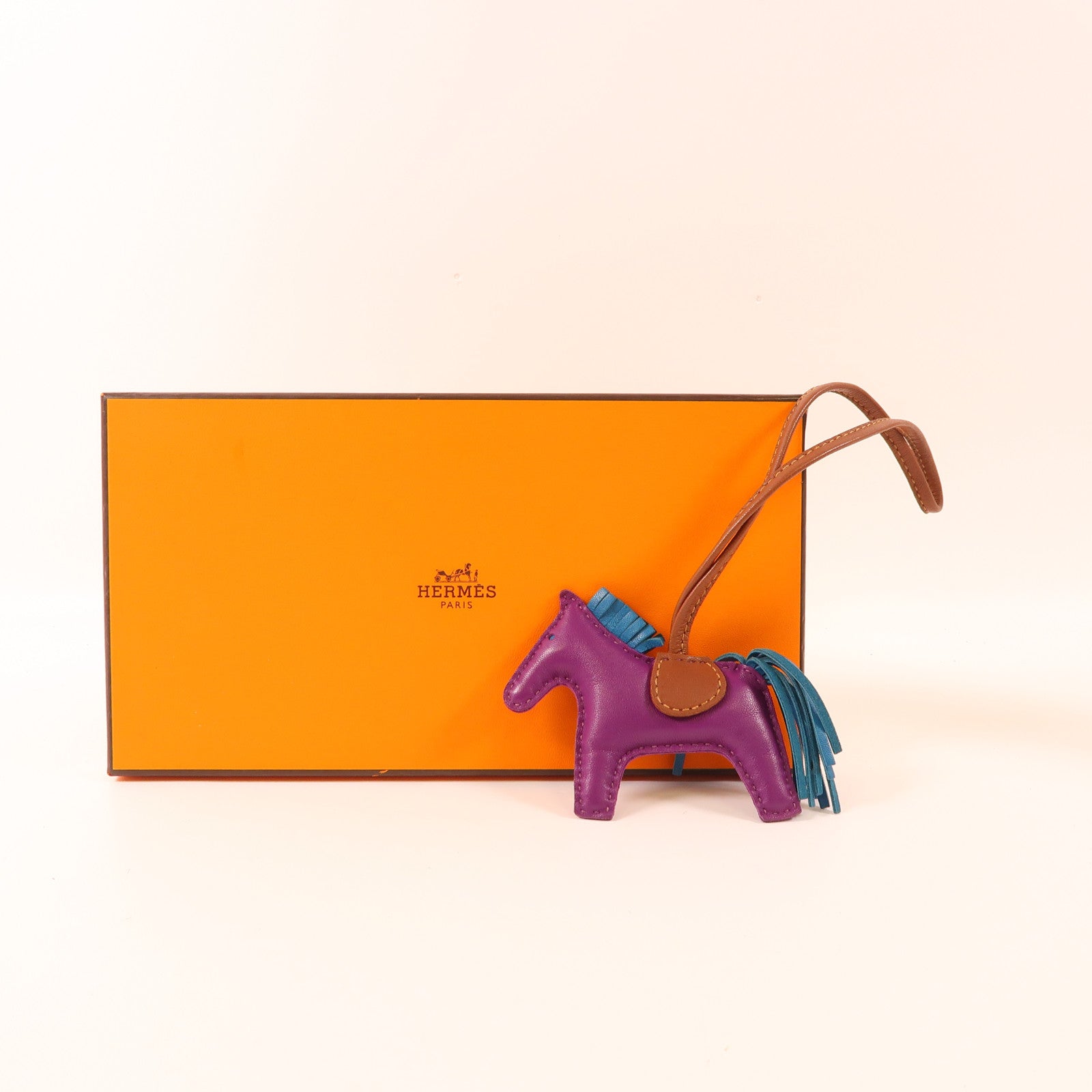 HERMES 【激減優惠】Swift皮革Rodeo PM掛飾Purple/Brown