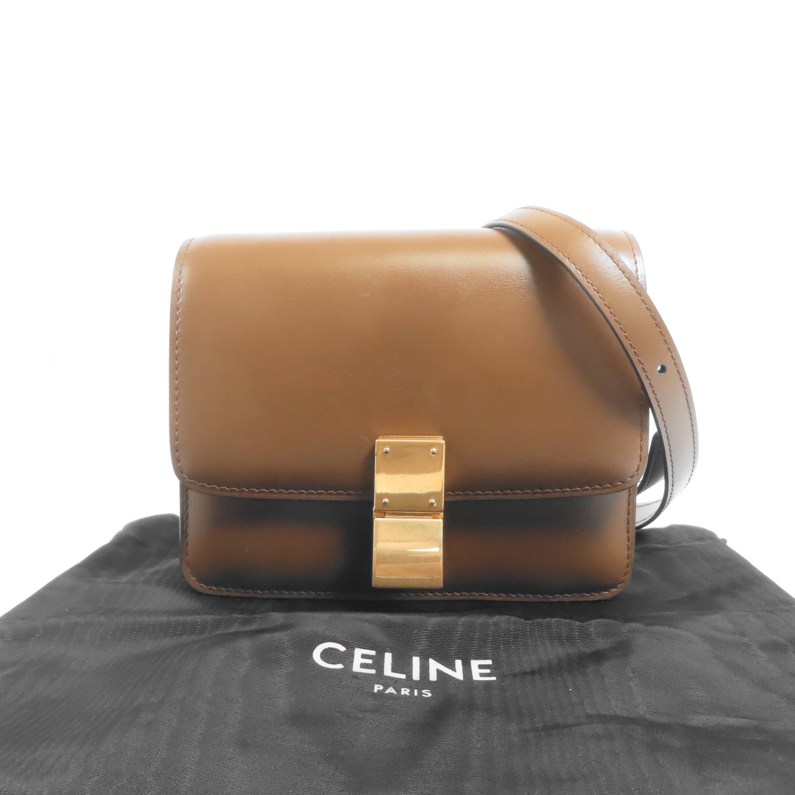 CELINE 牛皮皮革Classic Box金扣肩背袋