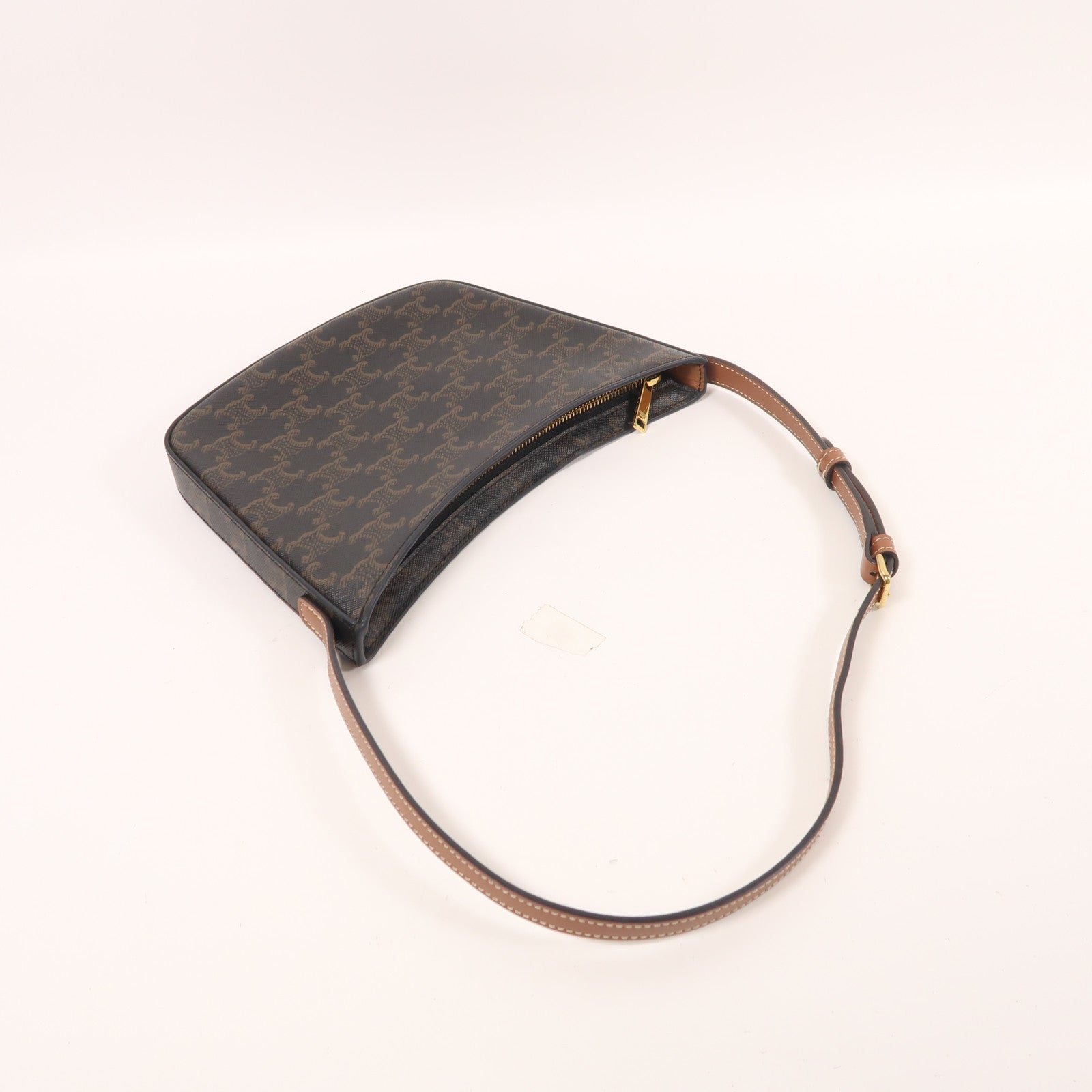 CELINE 塗層帆布Croque金扣肩背袋