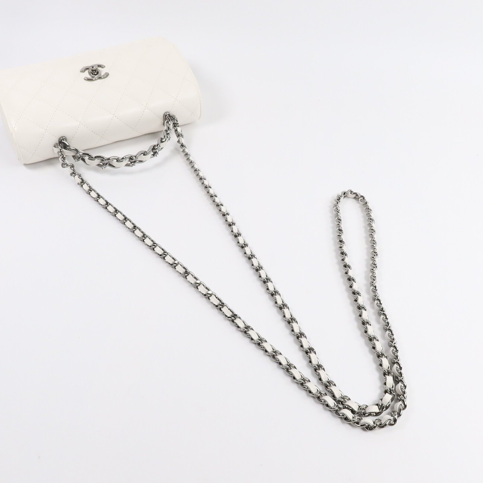 CHANEL 牛皮皮革Top Handle Flap Bag鏈帶手挽肩背兩用袋