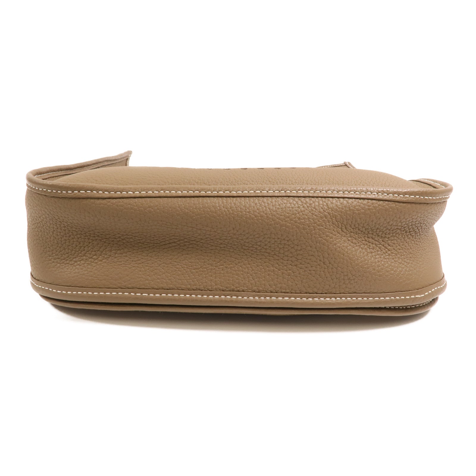 HERMES Clemence皮革Evelyne PM銀扣肩背袋Etoupe