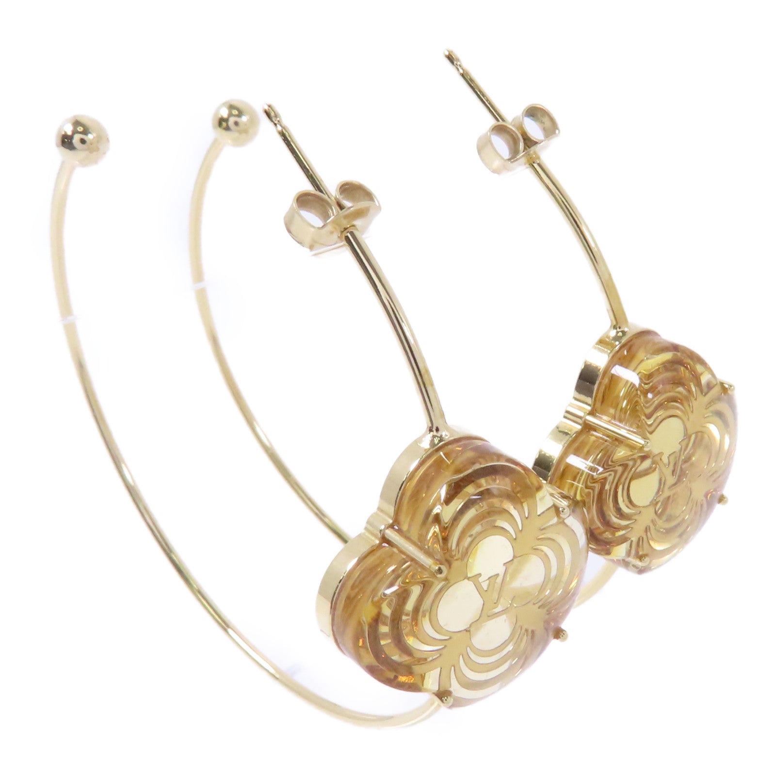 LOUIS VUITTON 金屬Earrings耳環金色/米色
