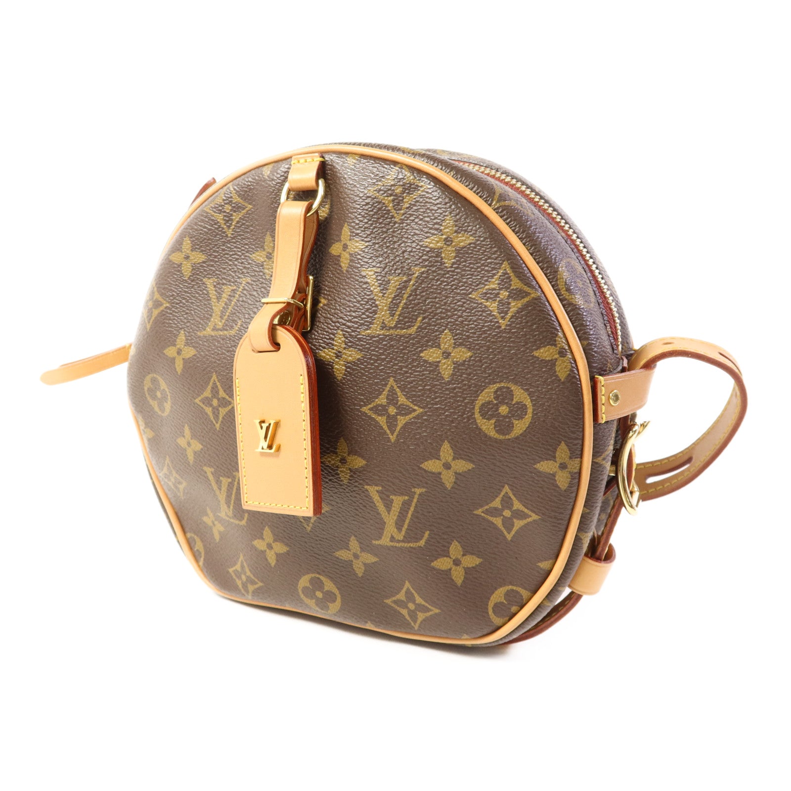 LOUIS VUITTON Monogram Boite Chapeau Souple金扣肩背袋棕色
