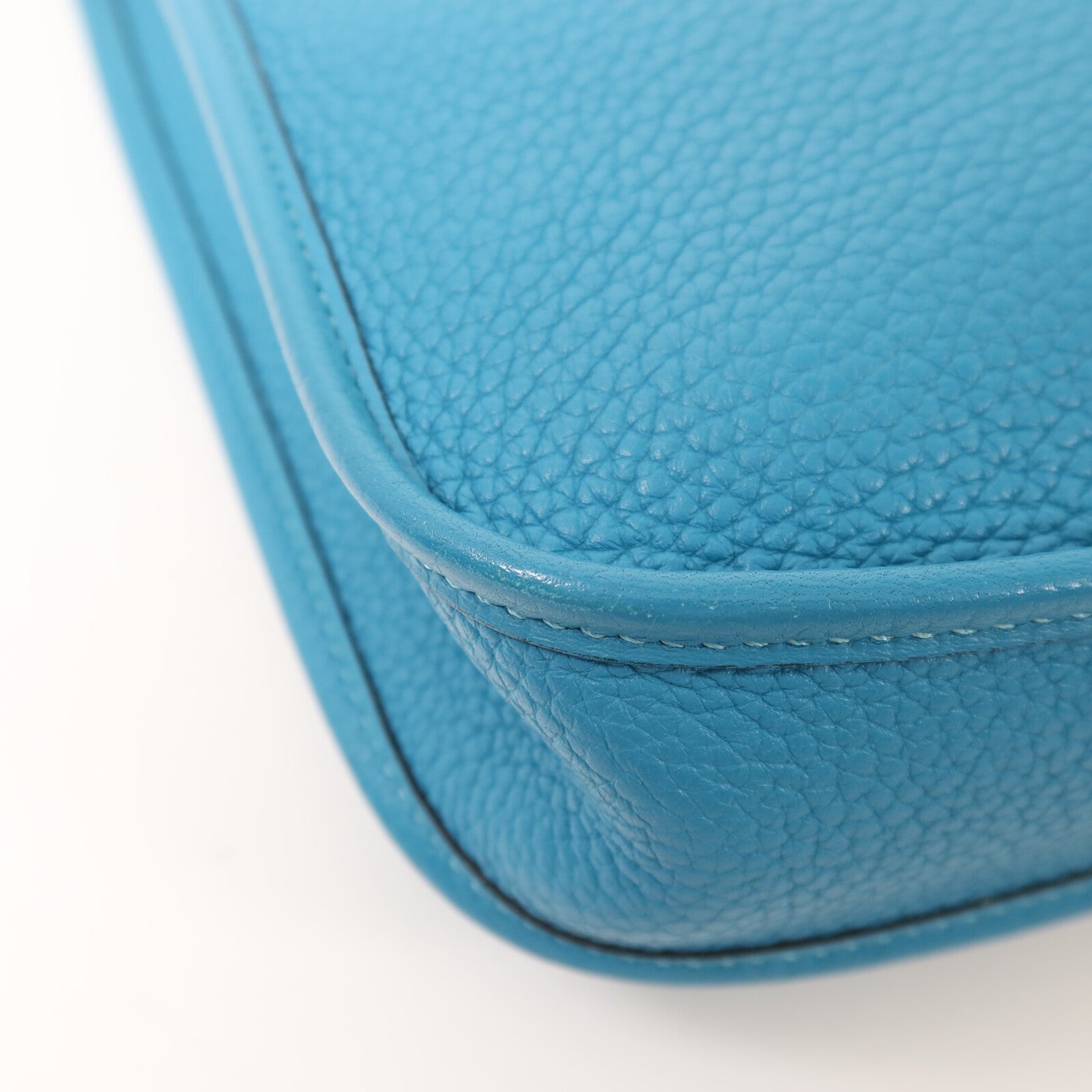 HERMES 【激減優惠】Clemence皮革Evelyne TPM銀扣肩背袋Bleu Paon