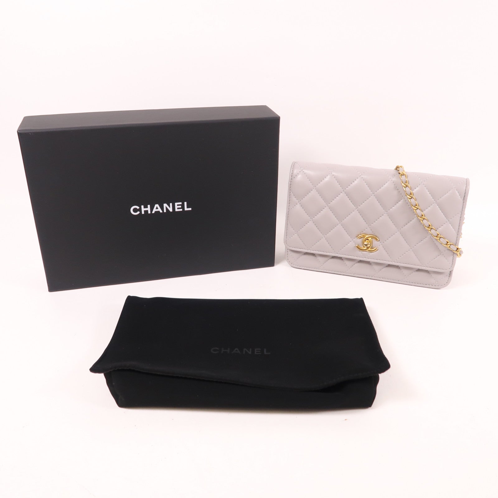 CHANEL 羊皮皮革WOC Wallet On Chain金扣鏈帶肩背袋