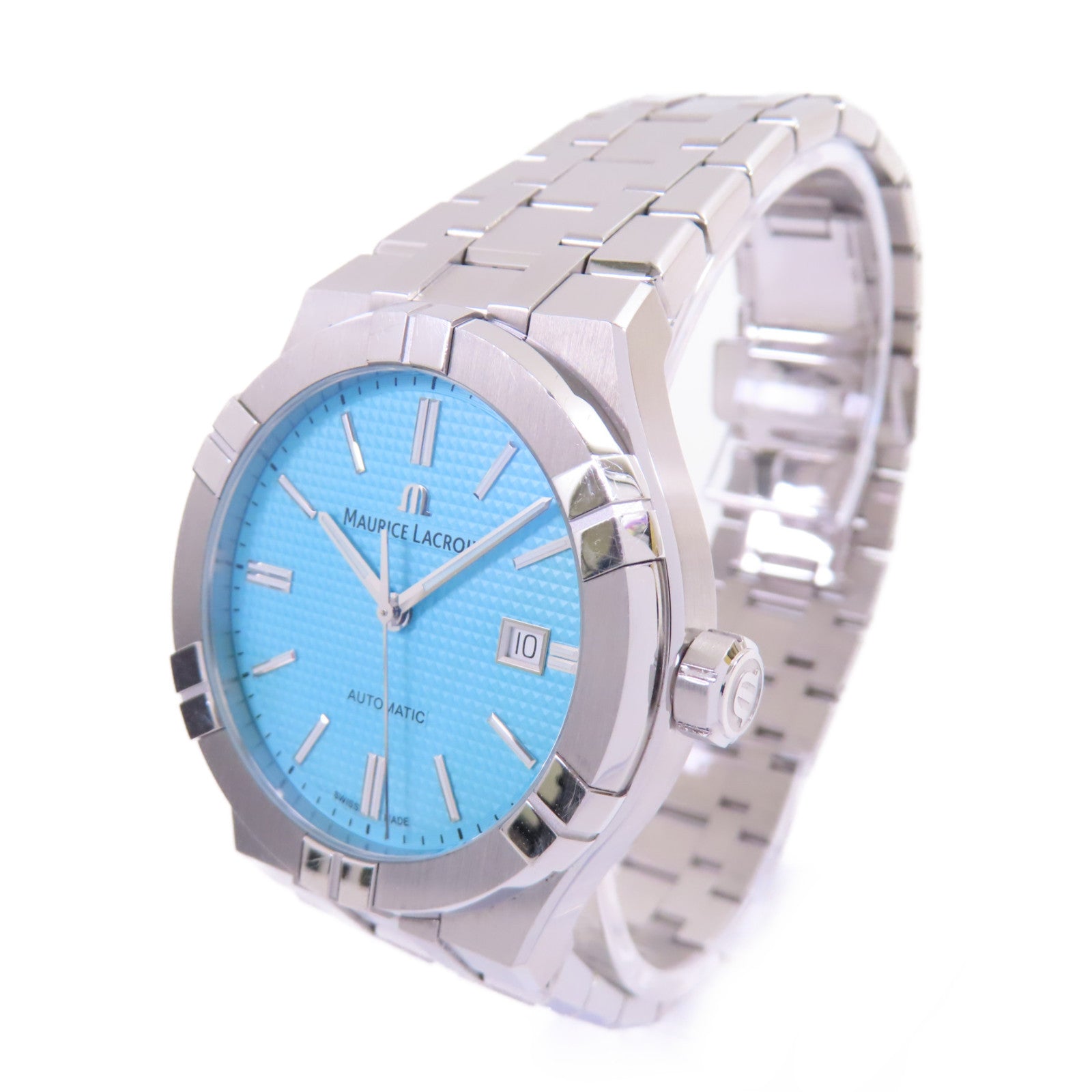 Maurice Lacroix Maurice Lacroix Watch不鏽鋼自動機芯手錶淺藍色