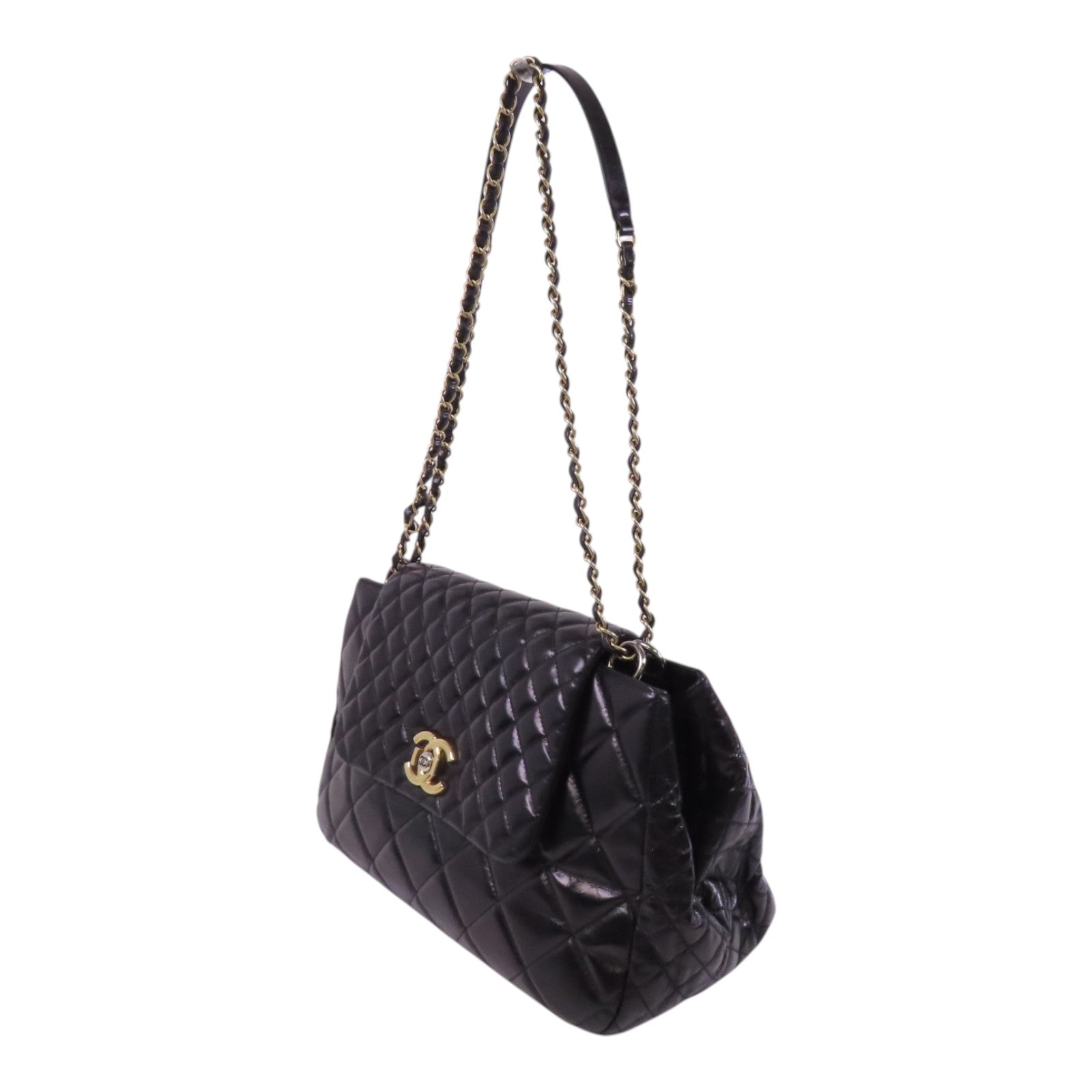 CHANEL 牛皮皮革Chain Shoulder Bag金扣鏈帶肩背袋