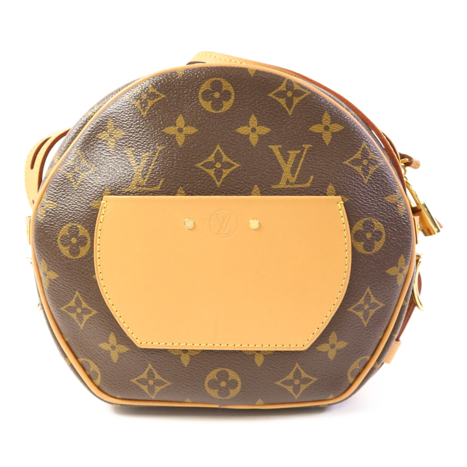 LOUIS VUITTON Monogram Boite Chapeau Souple金扣肩背袋棕色