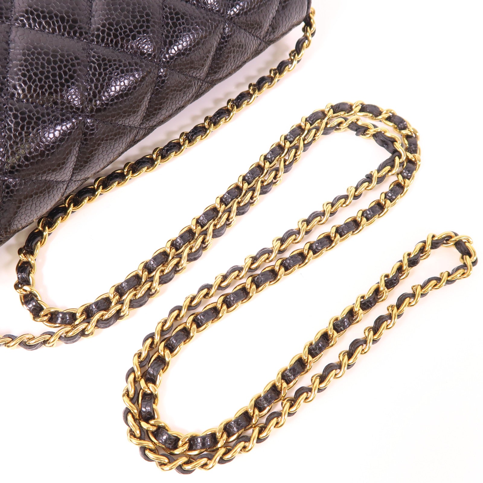 CHANEL 牛皮皮革WOC Wallet On Chain金扣鏈帶肩背袋